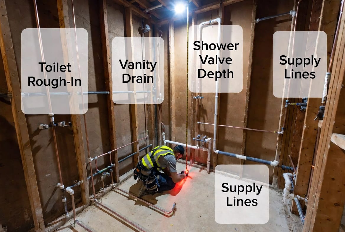 Fixture Rough In The Bathroom Plumbing Rough-In: Positioning Drains and Supplies for ...