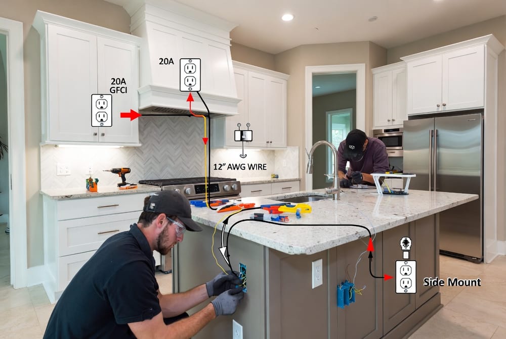The Kitchen Island Electrical Outlet: Pop-Up vs. Side-Mount Options