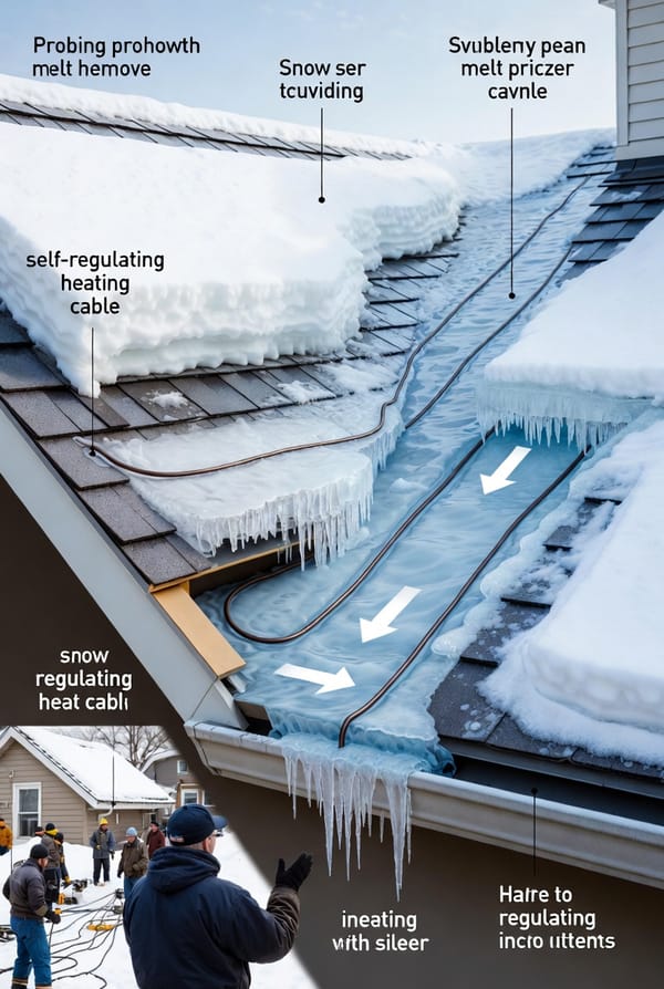 The Gutter Heating Cables: Preventing Ice Dams in Cold Climates.