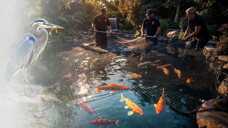 The Pond Predator Problem: Managing Herons, Raccoons, and Other Wildlife Threatening Garden Ponds