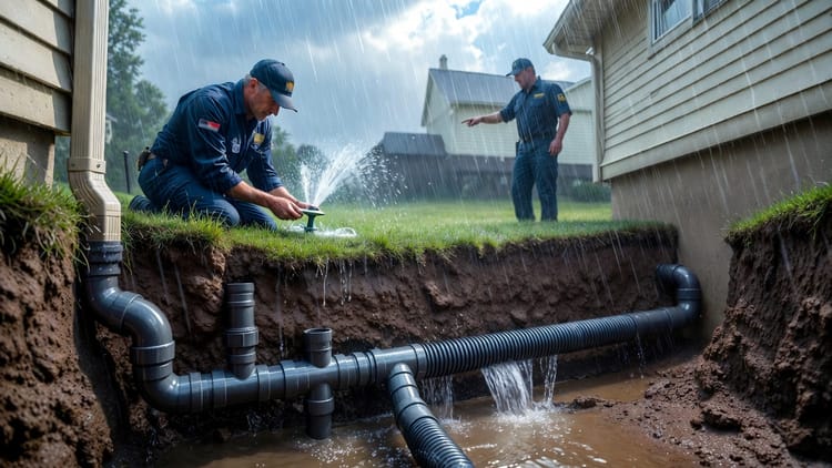 The Underground Downspout: Routing Water Away Through Buried Pipes to Pop-Up Emitters and Dry Wells