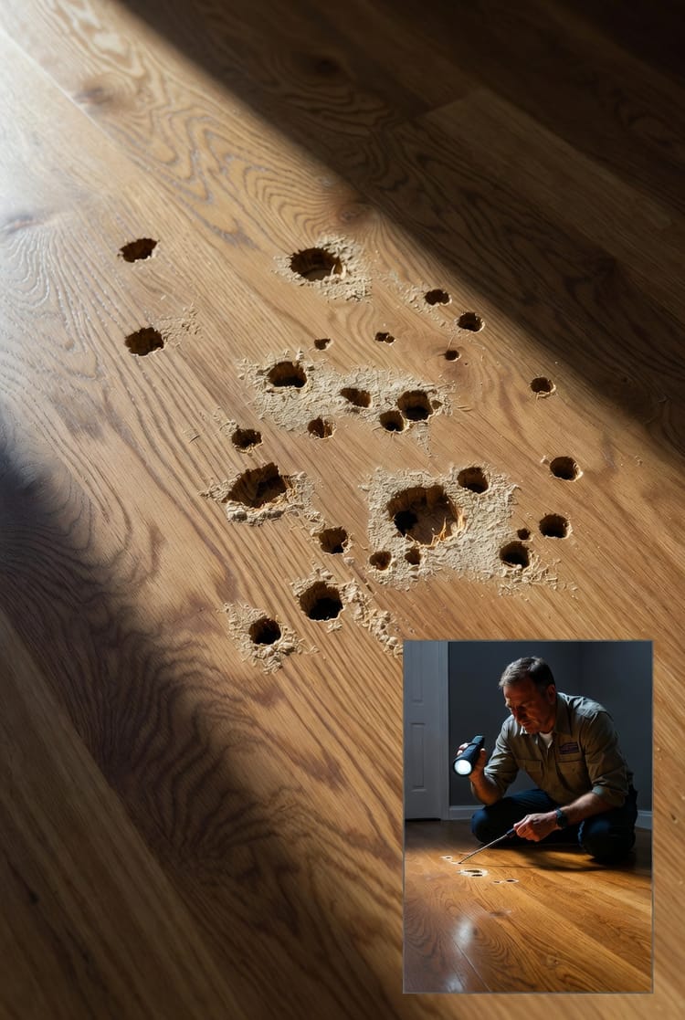 The Powderpost Beetle Threat: Identifying Damage in Hardwood Floors and Furniture.