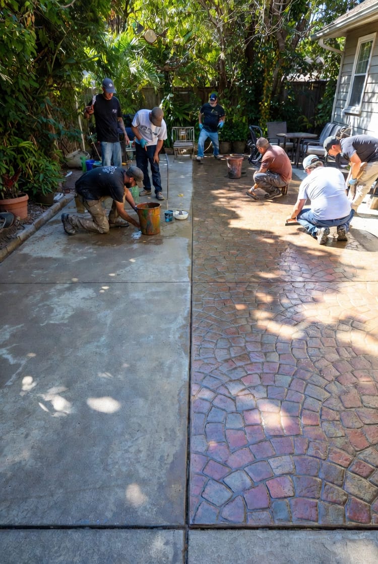 Concrete as Canvas: Exploring Decorative Overlays, Stamping, and Staining for Outdoor Spaces