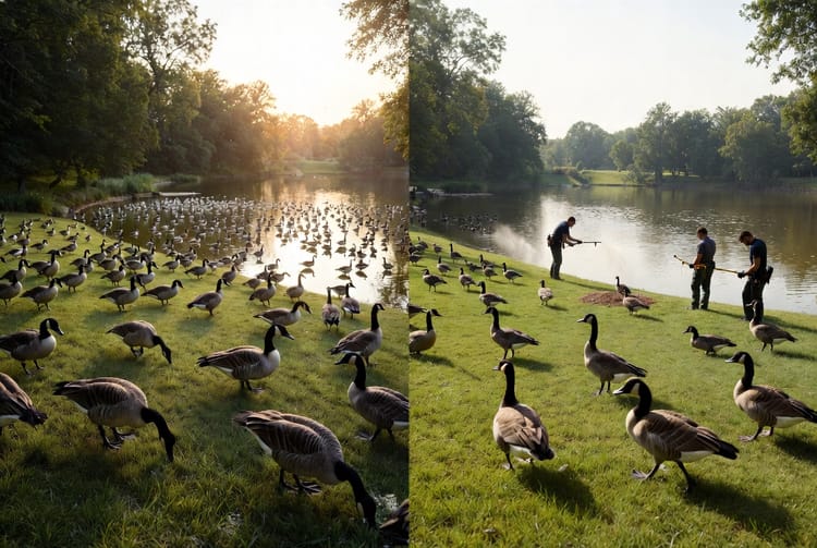 The Goose Management: Controlling Canada Geese on Lakes and Lawns