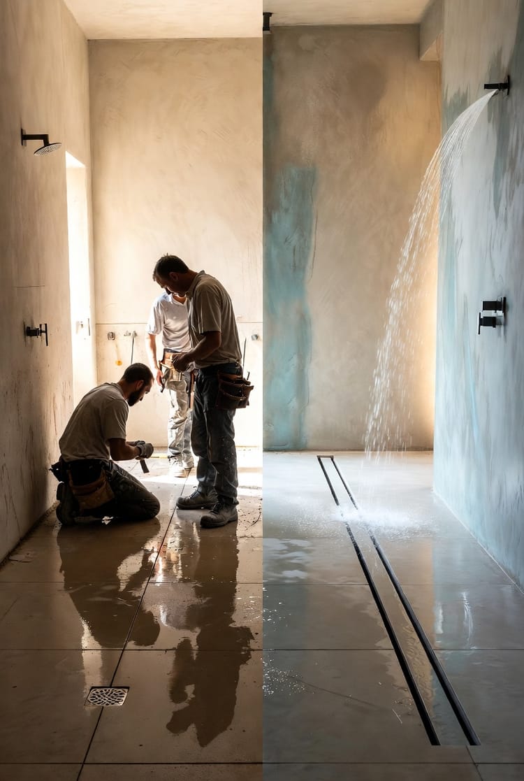 The Linear Drain Installation: Slope, Waterproofing, and Tile Options