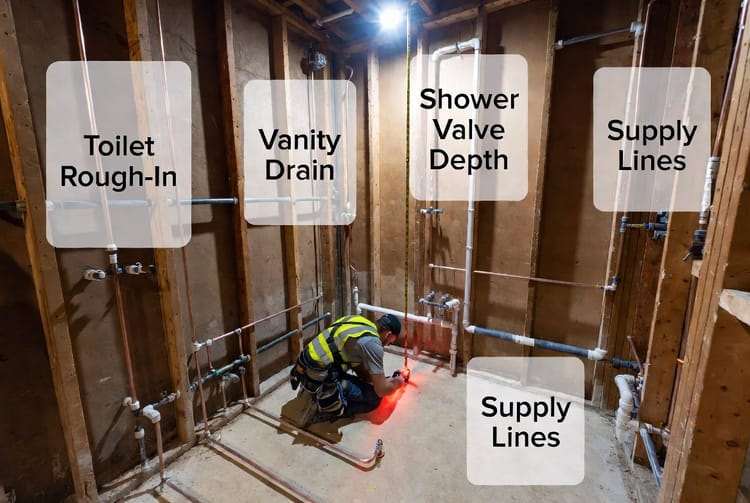 The Bathroom Plumbing Rough-In: Positioning Drains and Supplies for Fixtures