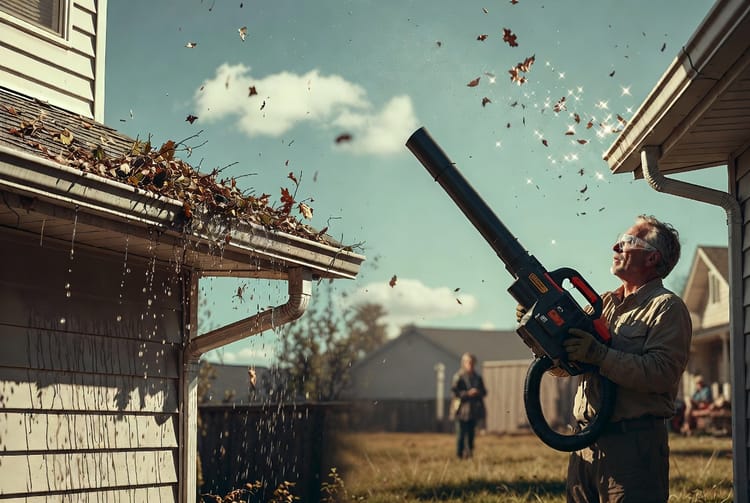 The Gutter Leaf Blower Cleaning: Safe DIY Maintenance Without a Ladder