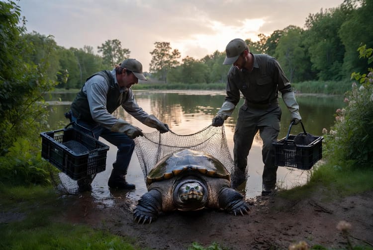 The Snapping Turtle Removal: Handling Large Reptiles in Ponds and Yards