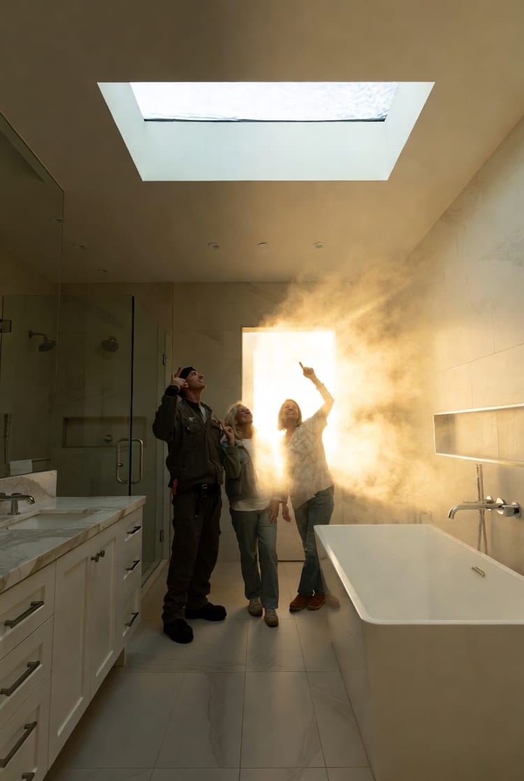 The Bathroom Skylight: Natural Light Without Wall Windows