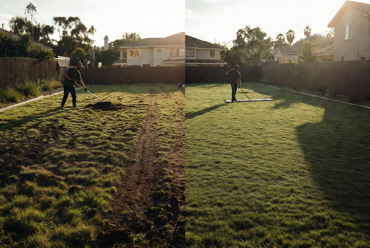 The Sand Leveling: Fixing Bumpy Lawns with Topdressing