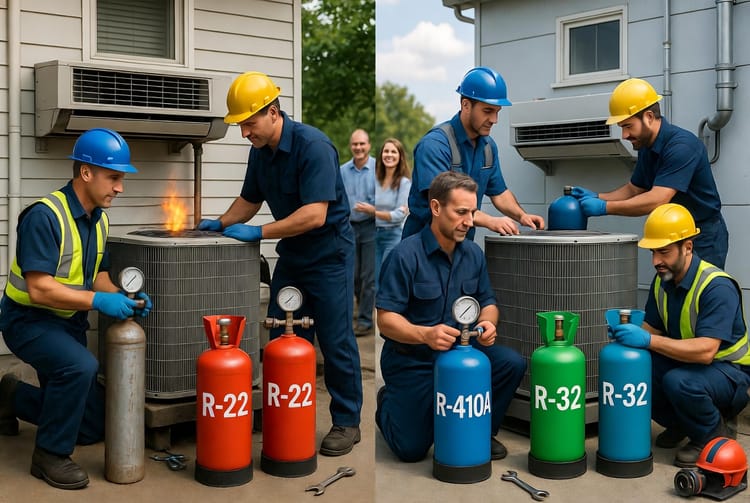 The HVAC Refrigerant Types: R-22 vs. R-410A vs. R-32 Explained for Homeowners