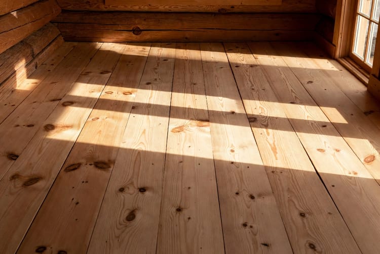 The Pine Flooring: Affordable, Soft, and Full of Character.