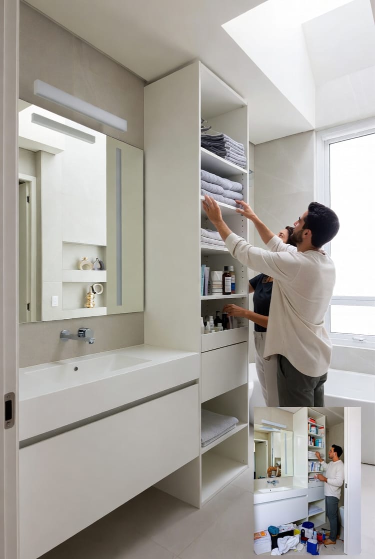 The Bathroom Storage Tower: Tall Cabinets for Vertical Space