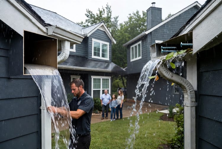 The Gutter Downspout Crimping: Tool-Free Connectors vs. Screws