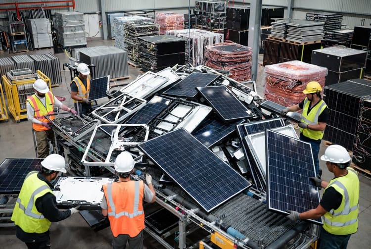 The Solar Panel End-of-Life: Landfill vs. Recycling Rates