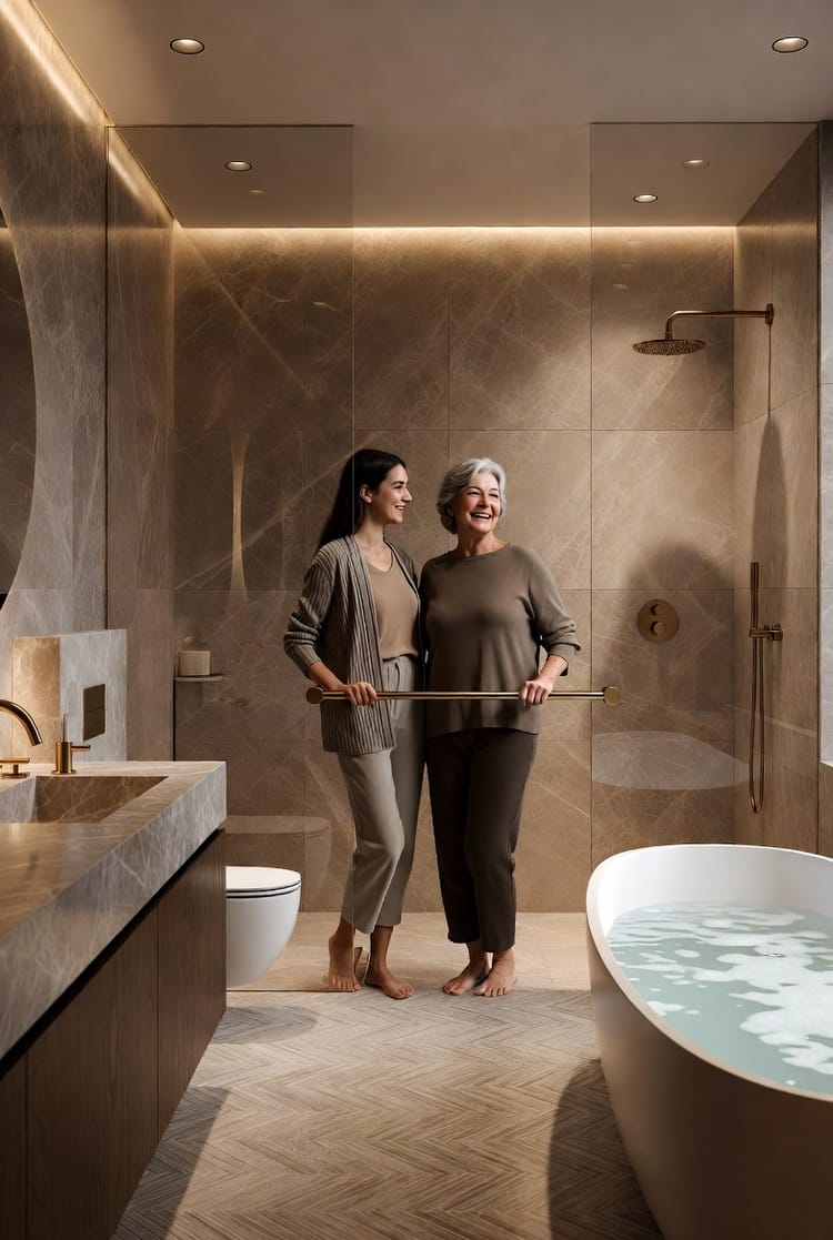 The Bathroom Grab Bar: Concealed Flanges for a Sleek Look