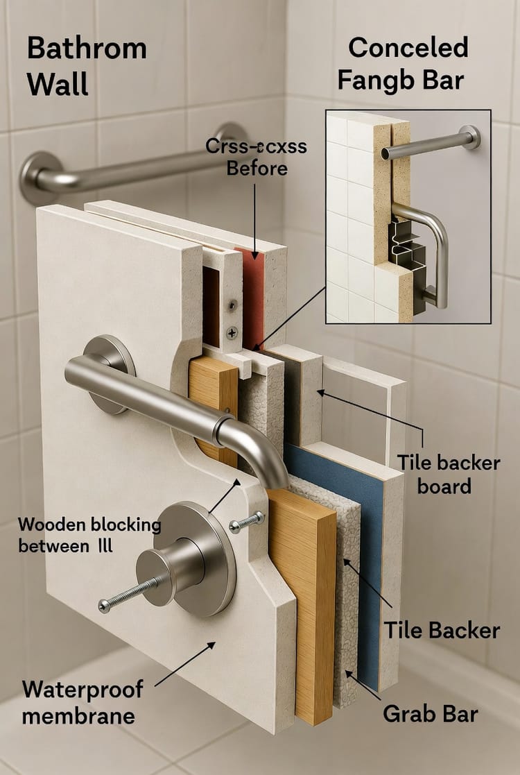 The Bathroom Grab Bar: Concealed Flanges for a Sleek Look