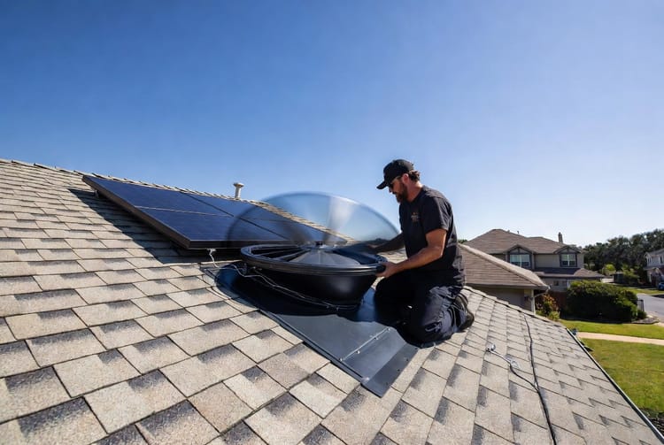 The Roof Solar Attic Fan: Hybrid Powered Ventilation