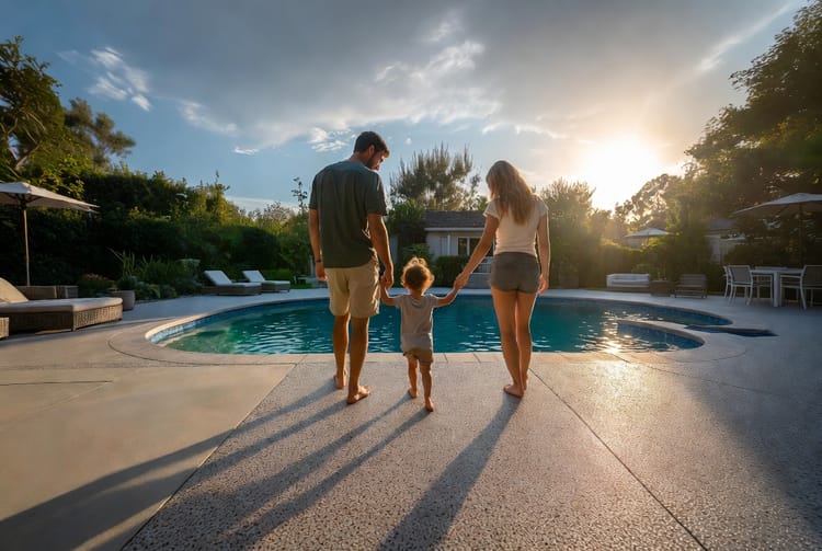 The Concrete Pool Deck: Non-Slip Finishes for Safety