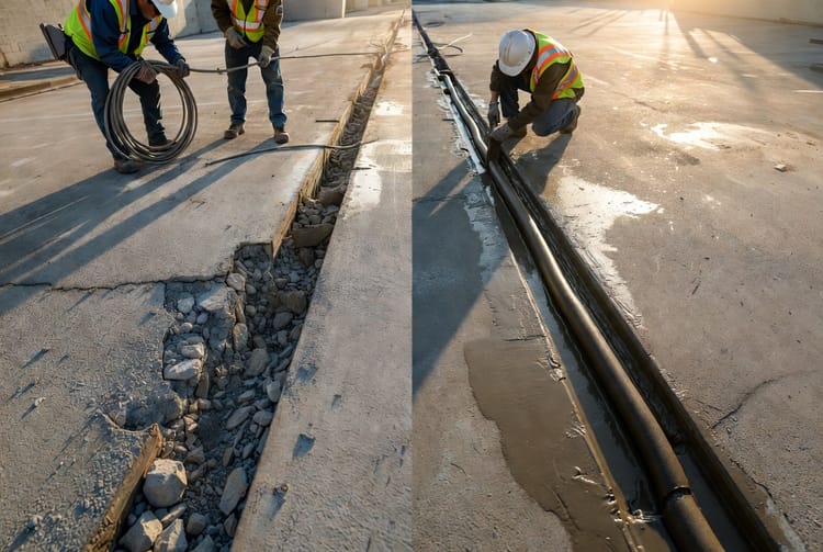 The Concrete Joint Sealing: Backer Rod and Sealant Installation