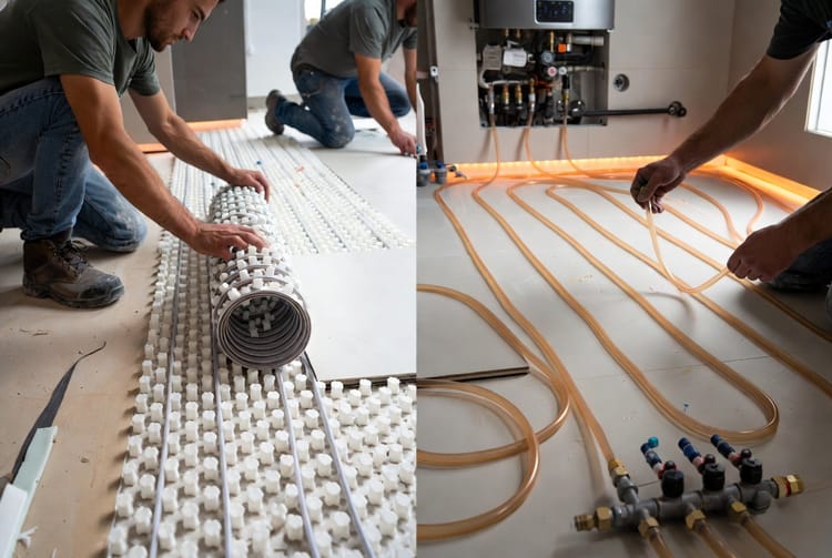 The Bathroom Floor Heating: Electric vs. Hydronic Systems