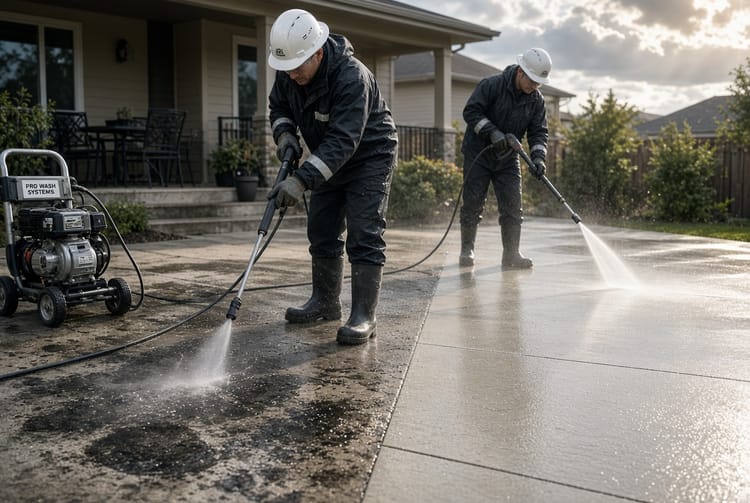 The Concrete Pressure Washing: Cleaning Oil and Stains