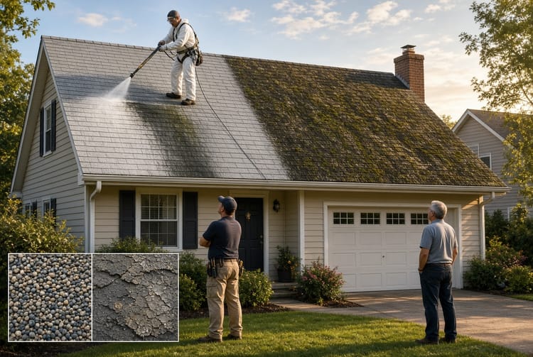 The Roof Shingle Staining: Removing Mold, Algae, and Lichen