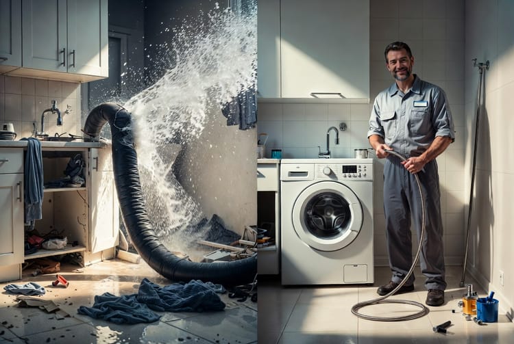 The Washing Machine Supply Hose: Preventing Burst Hose Floods