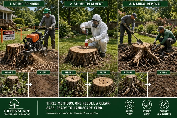 The Tree Stump Removal: Grinding vs. Chemical vs. Manual