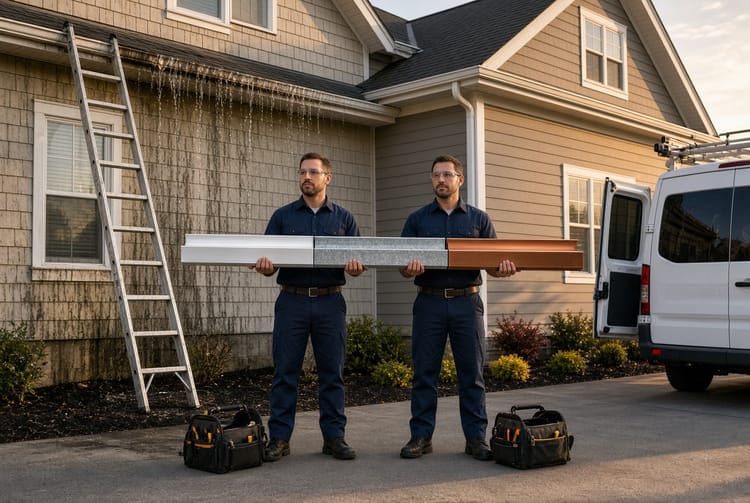 The Gutter Material: Aluminum vs. Steel vs. Copper