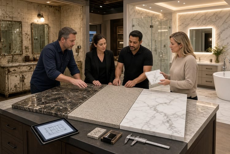 The Bathroom Vanity Top: Granite vs. Quartz vs. Marble