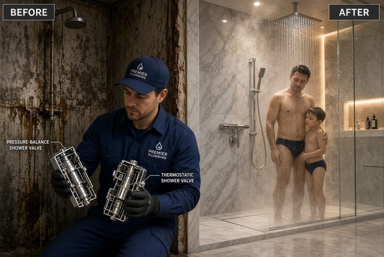 The Bathroom Shower Valve: Pressure Balance vs. Thermostatic