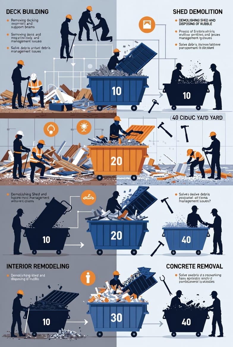 Calculating Your Dumpster Size: A Project-Based Guide to Choosing 10, 20, 30, or 40 Cubic Yards