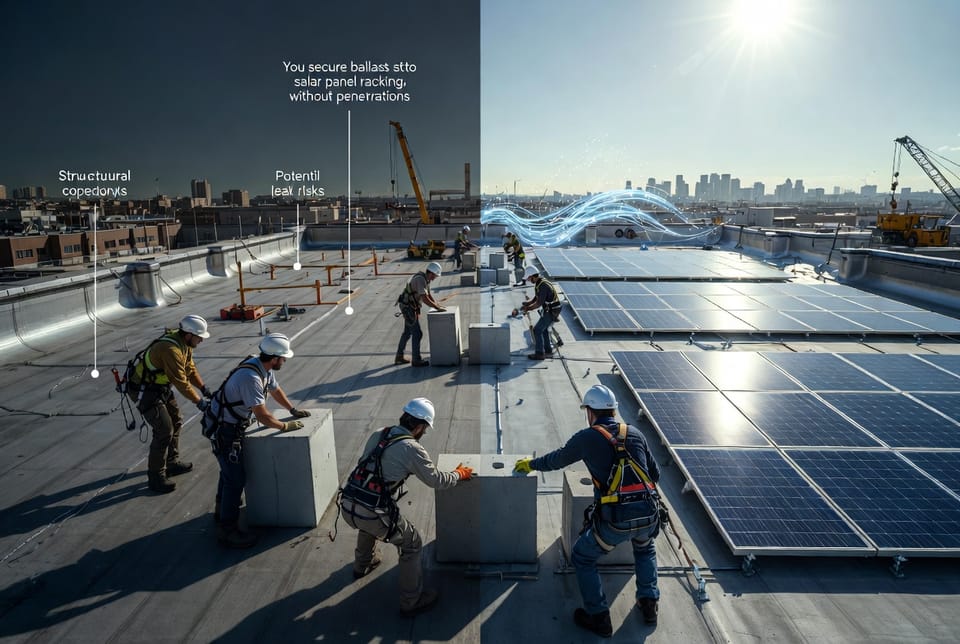 The Solar Panel Mounting: Roof-Penetrating vs. Ballasted Systems