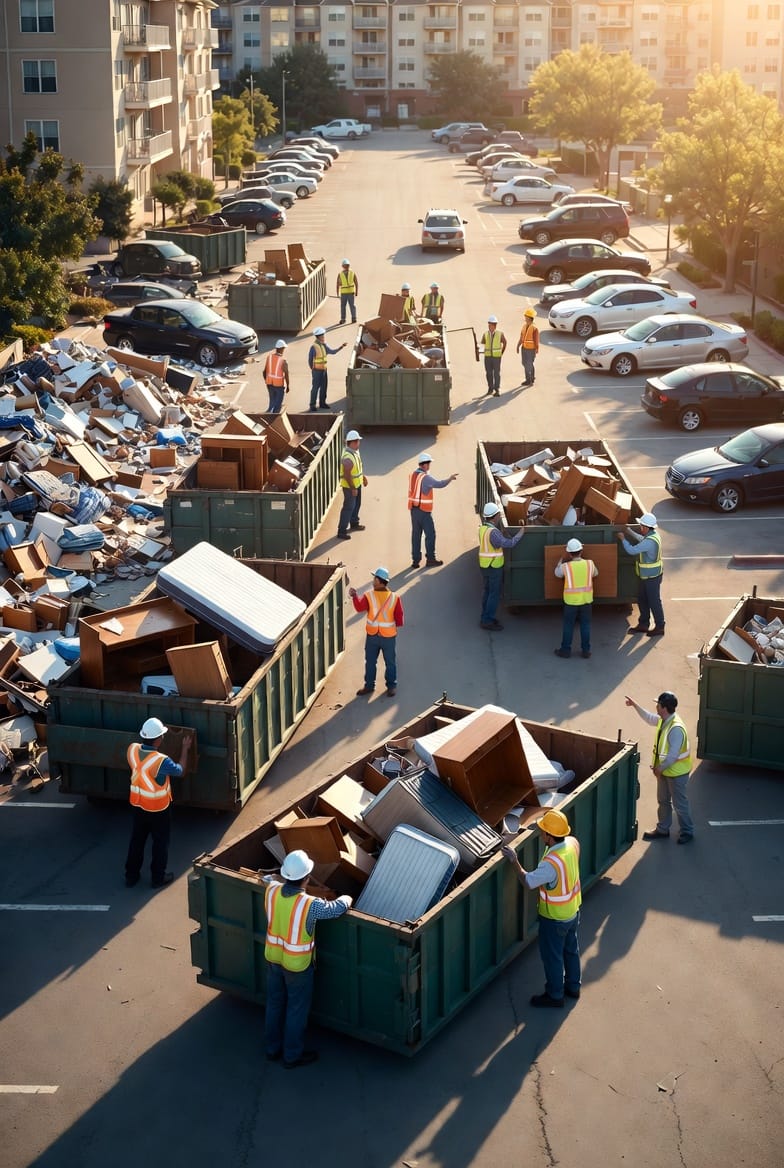The Multi-Family Cleanout: Coordinating Dumpster Service for Apartments and Condos