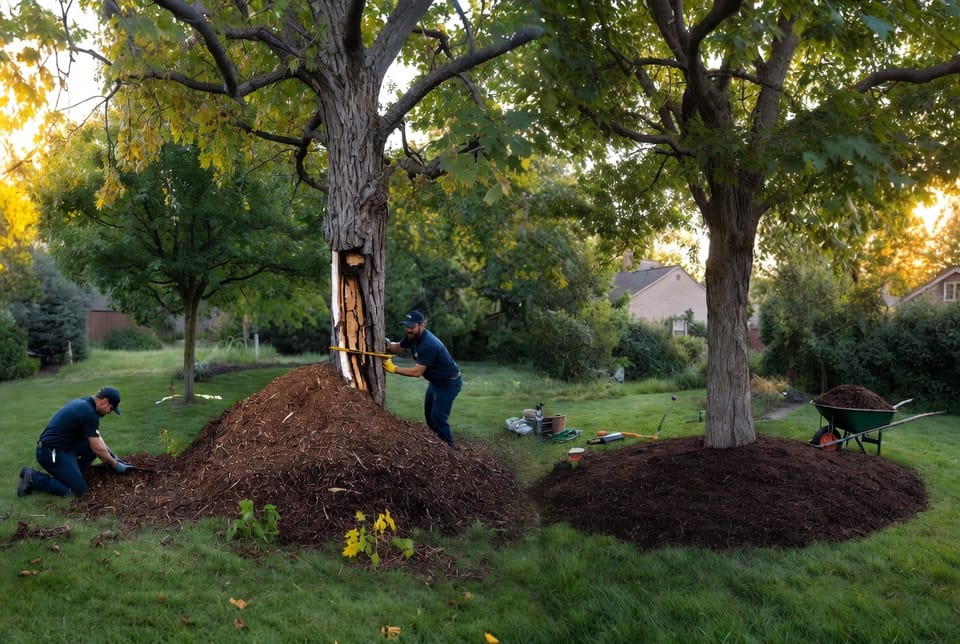 The Tree Mulching Volcano: Why Over-Mulching Kills Trees