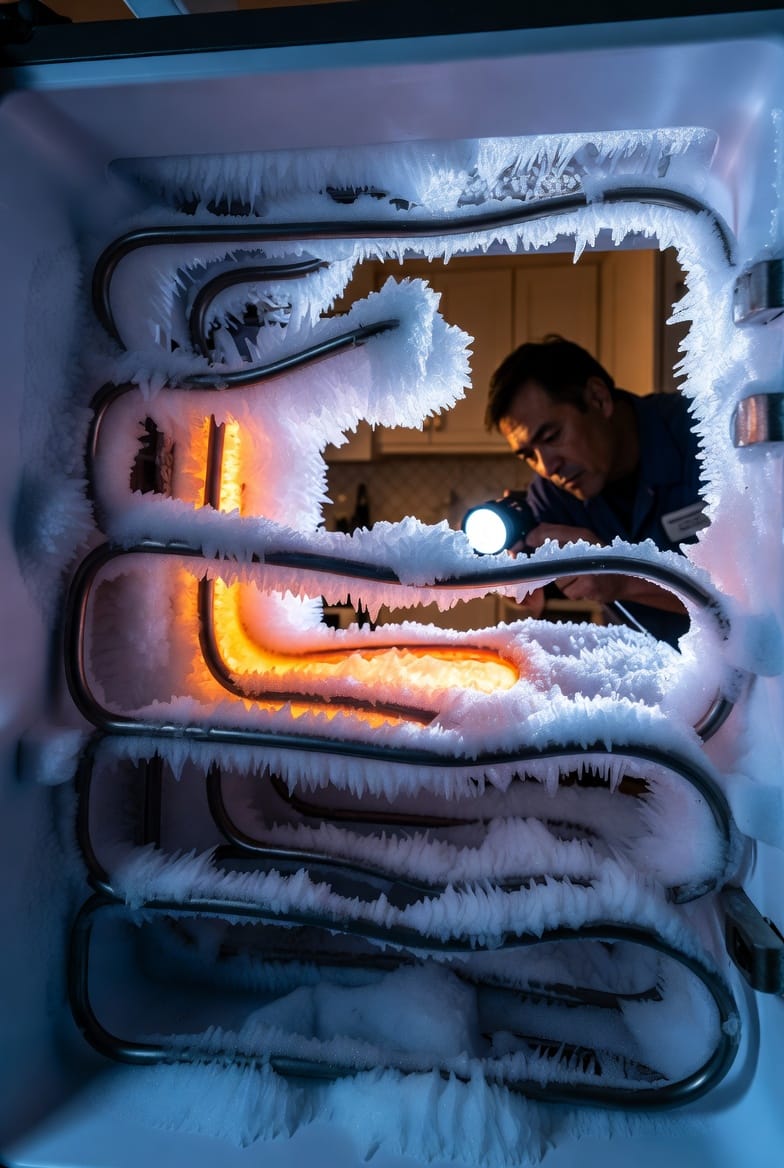 The Refrigerator Defrost Heater: Why Ice Builds Up and Fridge Gets Warm