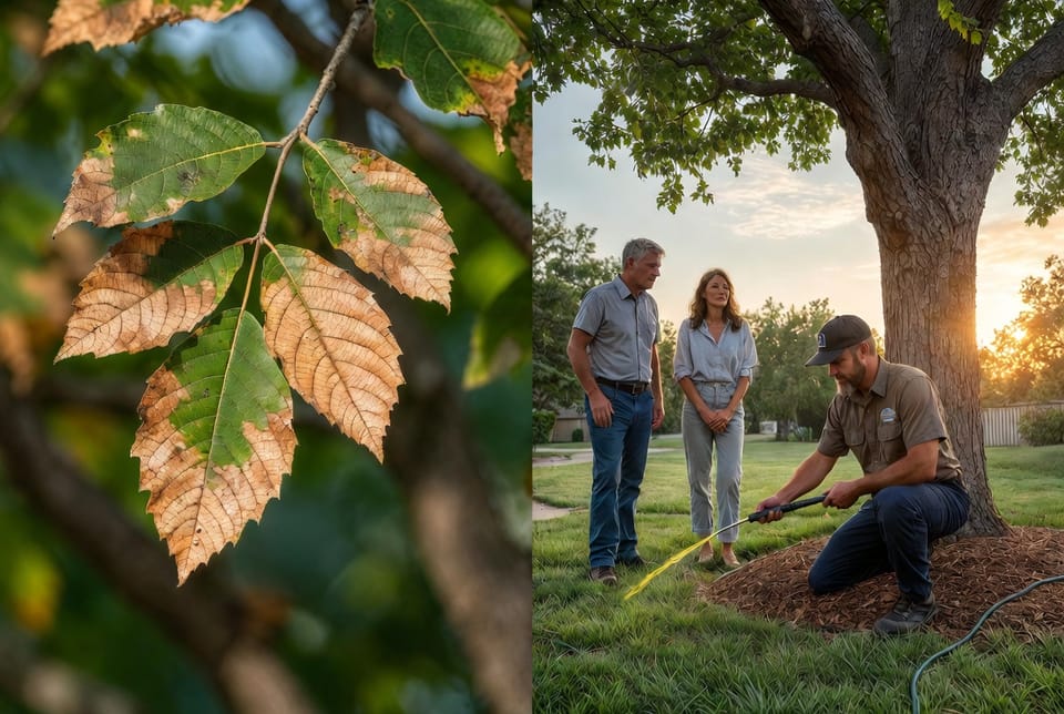 The Tree Leaf Scorch: Browning at Edges from Environmental Stress