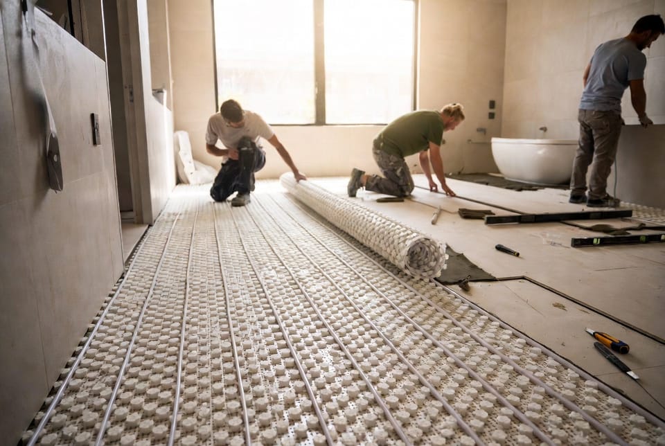 The Bathroom Radiant Floor Warming: Electric Mats vs. Hydronic Loops