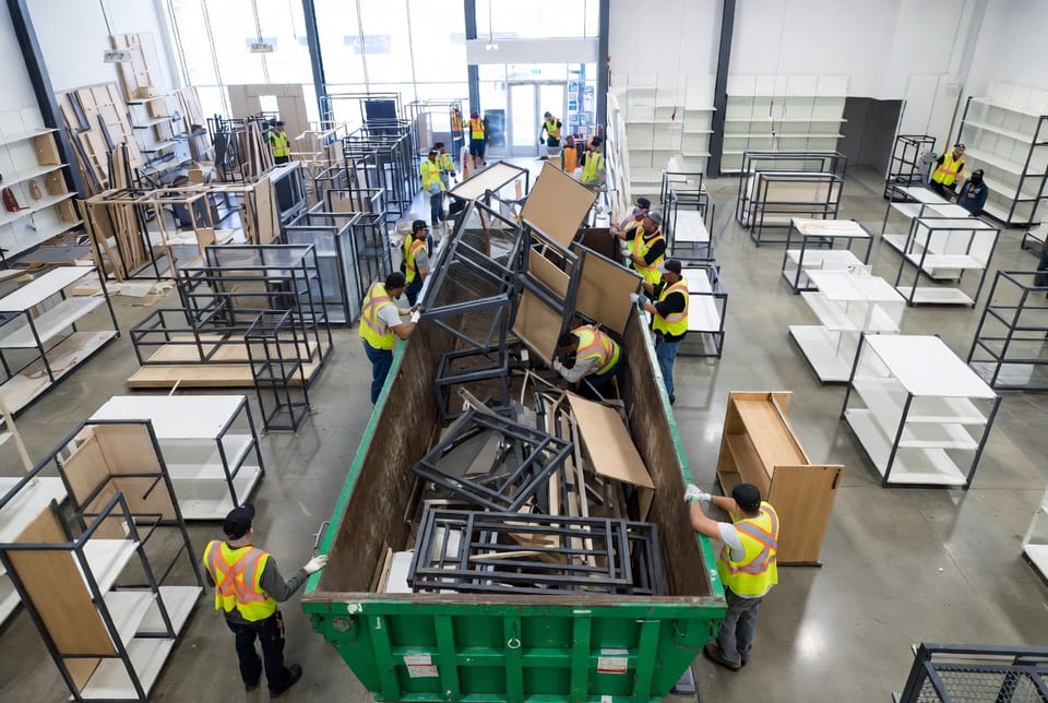 The Retail Store Fixture Disposal: Removing Shelving and Displays