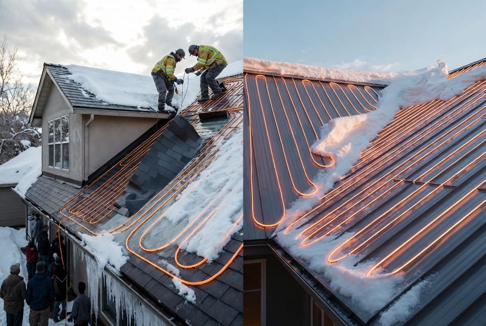 The Gutter Ice Dam Heating Cable: Installation on Shingles vs. Metal Roofs