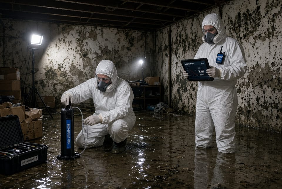 The Flooded Basement Air Quality: Testing for Mold and VOCs