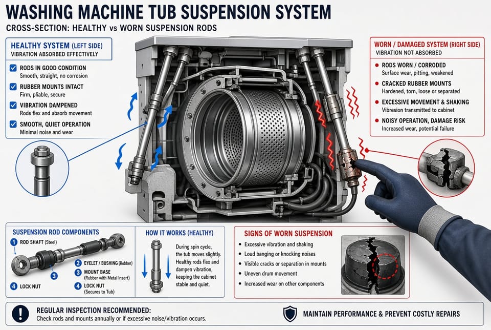 The Washing Machine Suspension Rods: Why Your Machine Shakes Violently