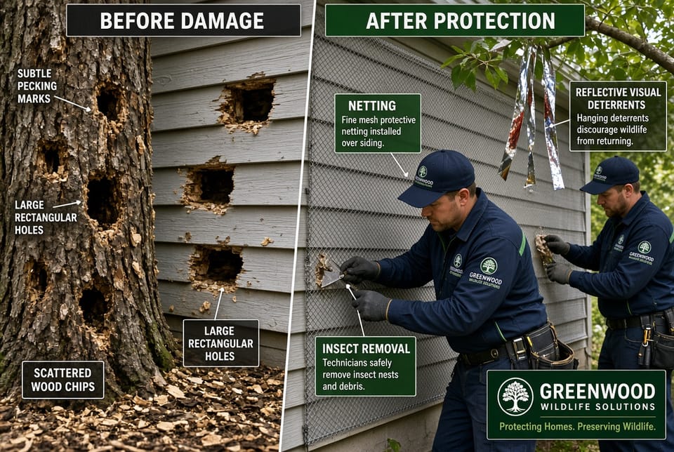 The Pileated Woodpecker Damage: Protecting Trees and Siding
