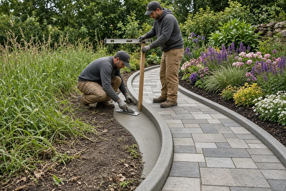 The Concrete Edging: Defining Flower Beds and Walkways
