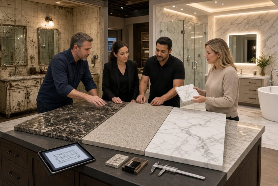 The Bathroom Vanity Top: Granite vs. Quartz vs. Marble